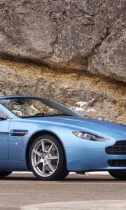 Preview wallpaper aston martin, v8, vantage, 2006, blue, side view, cabriolet, style