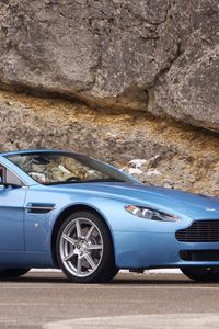 Preview wallpaper aston martin, v8, vantage, 2006, blue, side view, cabriolet, style