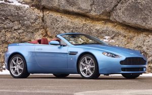 Preview wallpaper aston martin, v8, vantage, 2006, blue, side view, cabriolet, style