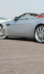 Preview wallpaper aston martin, v8, vantage, 2006, silver, side view, cars, asphalt