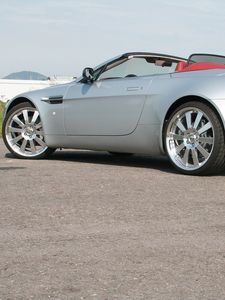 Preview wallpaper aston martin, v8, vantage, 2006, silver, side view, cars, asphalt