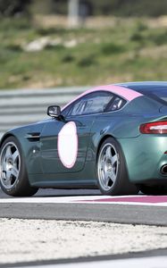 Preview wallpaper aston martin, v8, vantage, 2007, green, side view, sport, auto