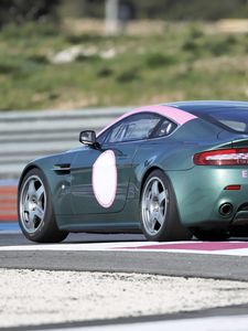 Preview wallpaper aston martin, v8, vantage, 2007, green, side view, sport, auto