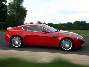 Preview wallpaper aston martin, v8, vantage, 2008, red, side view, style, speed