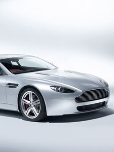 Preview wallpaper aston martin, v8, vantage, 2008, white, side view, auto