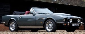 Preview wallpaper aston martin, v8, vantage, 1986, gray, side view, car, retro