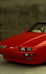Preview wallpaper aston martin, v8, volante, 1988, red, front view, style, cabriolet