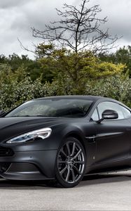 Preview wallpaper aston martin, vanquish, one of seven, black, side view