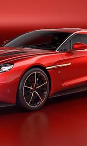 Preview wallpaper aston martin, vanquish, red, side view