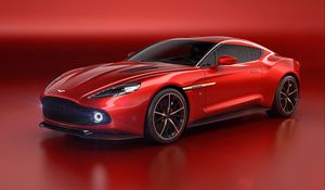 Preview wallpaper aston martin, vanquish, red, side view