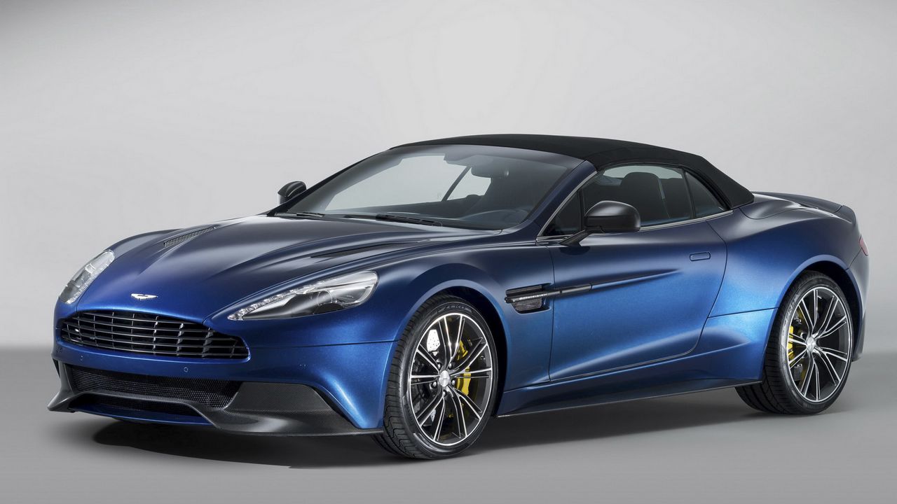 Wallpaper aston martin, vanquish, volante, blue, side view hd, picture