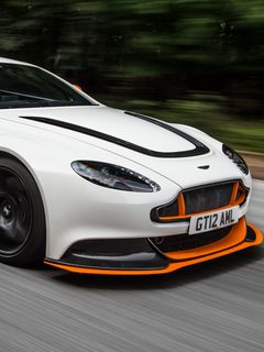 240x320 Wallpaper aston martin, vantage, side view, motion