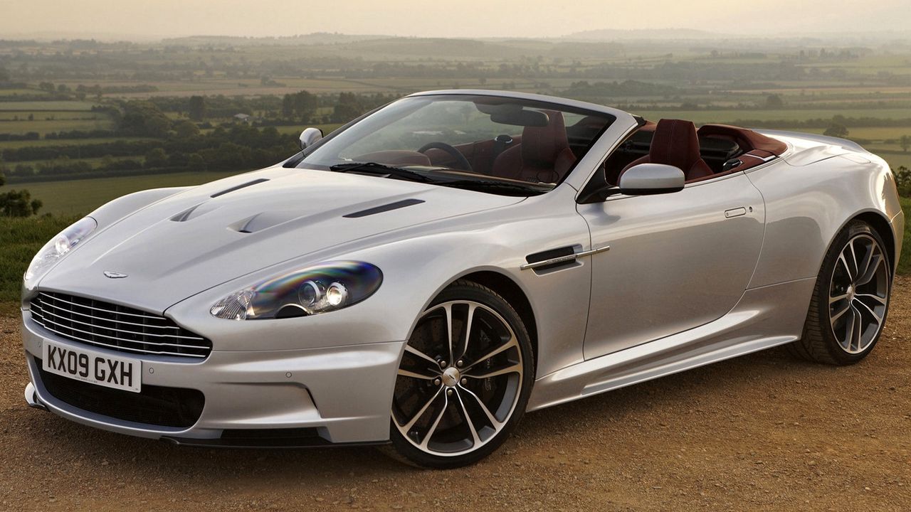 Wallpaper aston martinя, dbs, 2009, silver metallic, side view, cabriolet, nature