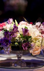 Preview wallpaper astrometry, hydrangea, flowers, bowl, composition, table, elegant place settings