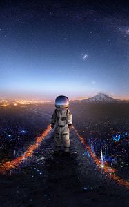 Preview wallpaper astronaut, art, space, stars, galaxy