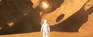 Preview wallpaper astronaut, ball, rock, 3d, art