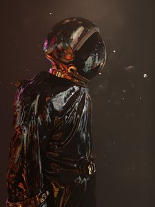 Preview wallpaper astronaut, cosmonaut, spacesuit, glare, art