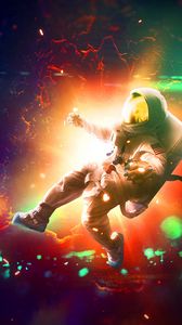 Preview wallpaper astronaut, flash, bright, colorful, sparks