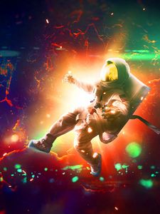 Preview wallpaper astronaut, flash, bright, colorful, sparks