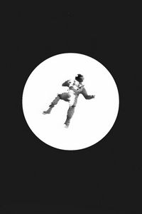 Preview wallpaper astronaut, silhouette, circle, glitch, art