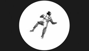 Preview wallpaper astronaut, silhouette, circle, glitch, art