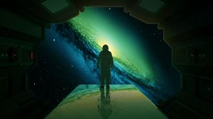 Preview wallpaper astronaut, silhouette, galaxy, space, outer space