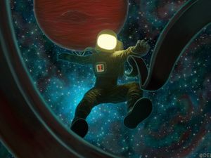 Preview wallpaper astronaut, space, outer space, art