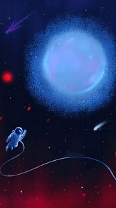 Preview wallpaper astronaut, space, planet, stars, art