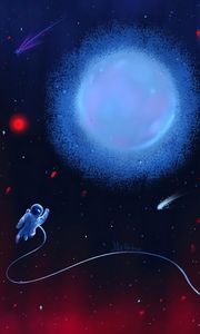 Preview wallpaper astronaut, space, planet, stars, art