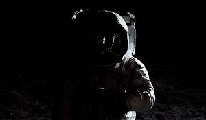 Preview wallpaper astronaut, spacesuit, dark, space