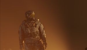 Preview wallpaper astronaut, spacesuit, fog, dark