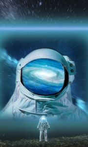 Preview wallpaper astronaut, spacesuit, milky way