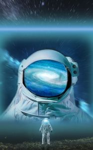 Preview wallpaper astronaut, spacesuit, milky way