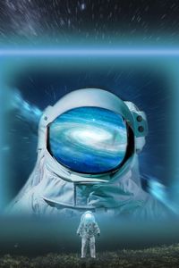 Preview wallpaper astronaut, spacesuit, milky way