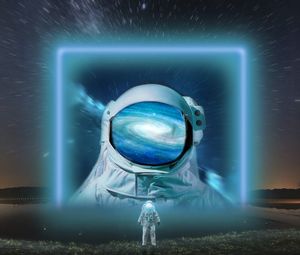 Preview wallpaper astronaut, spacesuit, milky way