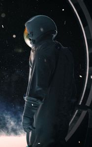Preview wallpaper astronaut, spacesuit, porthole