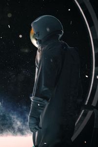 Preview wallpaper astronaut, spacesuit, porthole