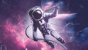 Preview wallpaper astronaut, spacesuit, space, art