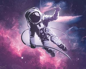Preview wallpaper astronaut, spacesuit, space, art