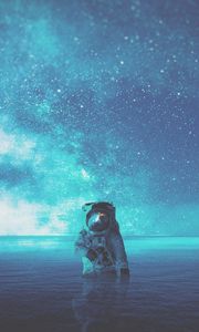 Preview wallpaper astronaut, water, space, stars