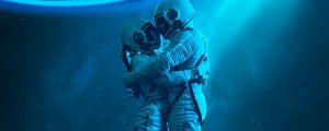 Preview wallpaper astronauts, hugs, love, space