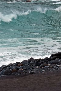 Preview wallpaper atlantic ocean, rocks, beach, waves