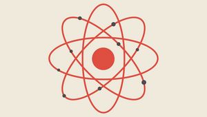 Preview wallpaper atom, chemistry, molecule, minimalism, vector