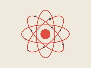 Preview wallpaper atom, chemistry, molecule, minimalism, vector