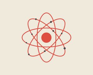 Preview wallpaper atom, chemistry, molecule, minimalism, vector