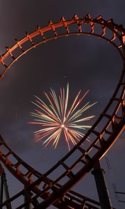 Preview wallpaper attraction, fireworks, night
