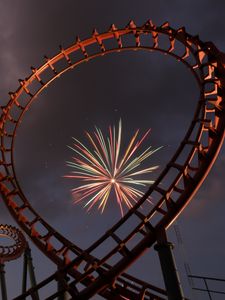 Preview wallpaper attraction, fireworks, night