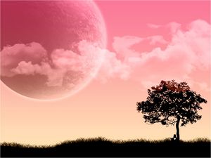 Preview wallpaper ature, tree, man, moon, grass