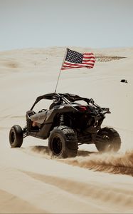 Preview wallpaper atv, desert, usa, flag