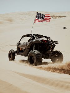 Preview wallpaper atv, desert, usa, flag